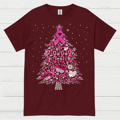 Breast Cancer Awareness Christmas Tree T Shirt