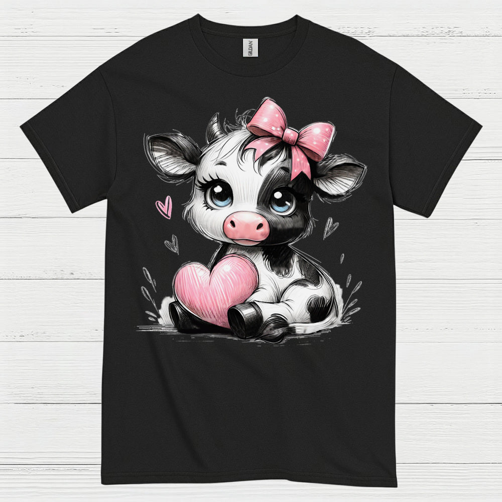 Cute Baby Cow Heart T Shirt