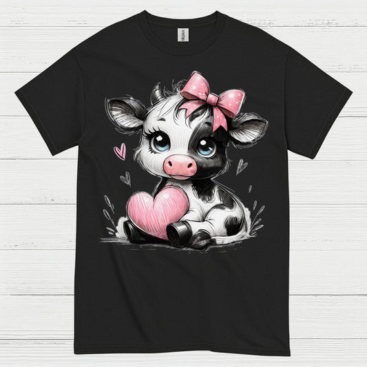 Cute Baby Cow Heart T Shirt