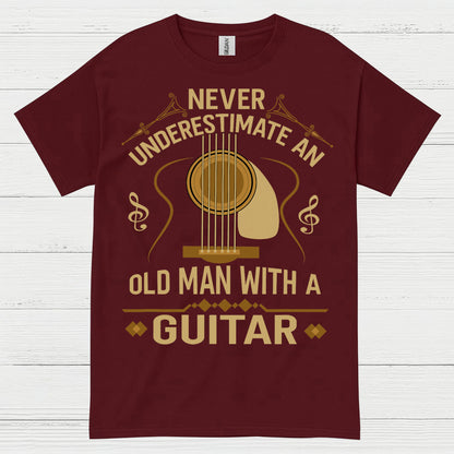 Never Underestimate An Old Man With A Guitar T Shirt