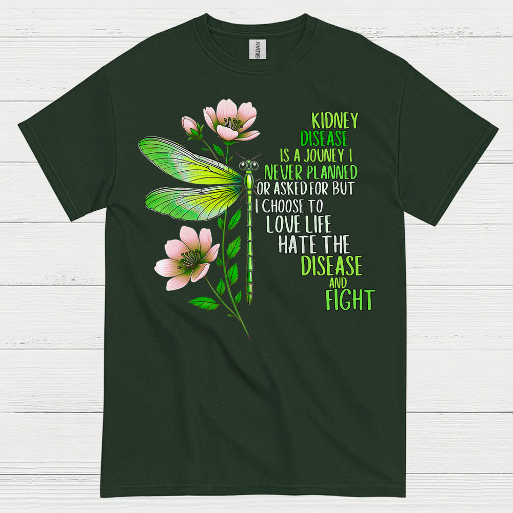 Kidney Disease Journey Strength Dragonfly T Shirt