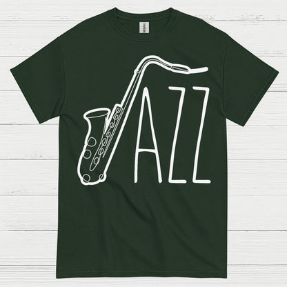 Jazz Saxophone Minimal Line Art T Shirt