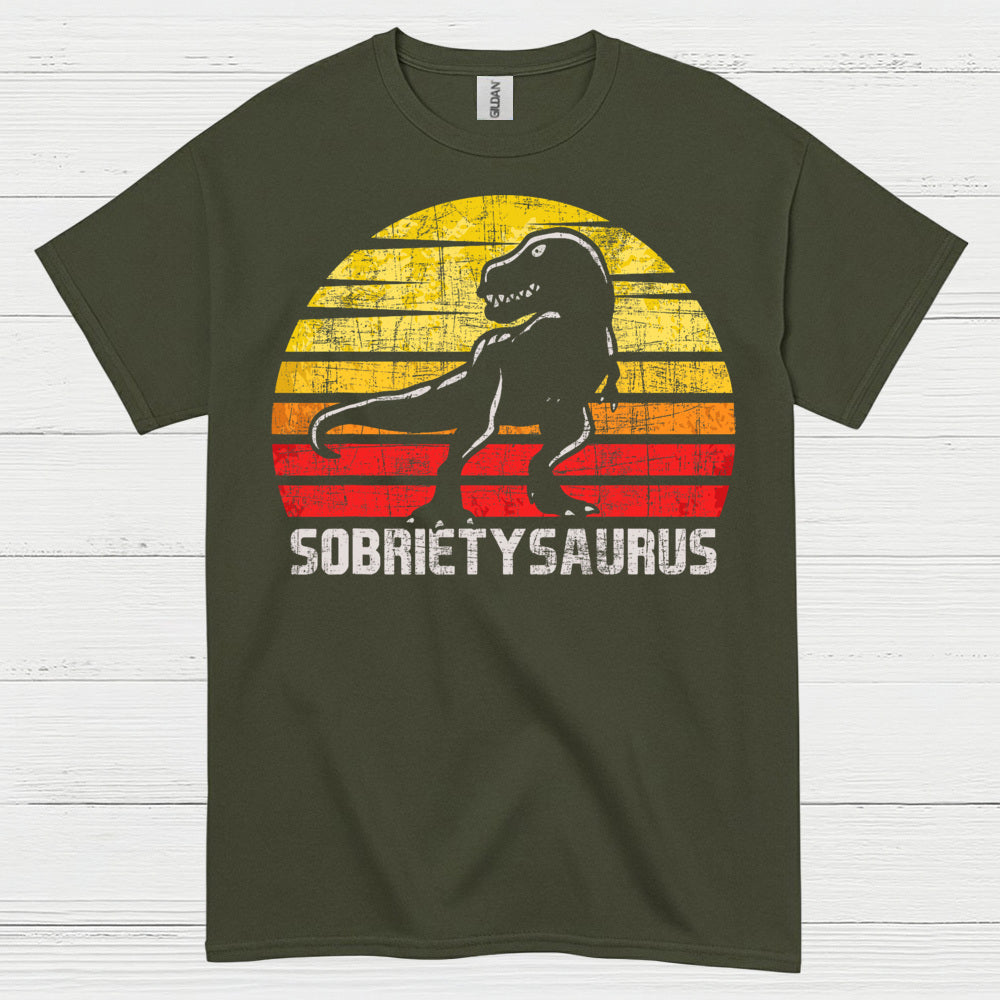 Sobrietysaurus Dinosaur Recovery T Shirt