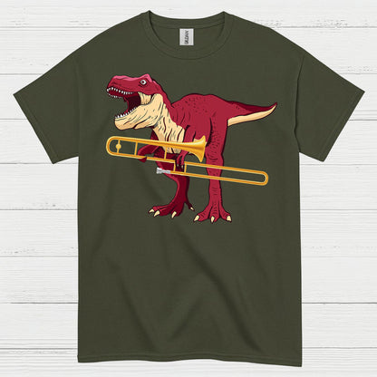 Dinosaur Trombone Player T Shirt